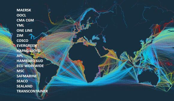 WORLD SHIPPING LINE MAP